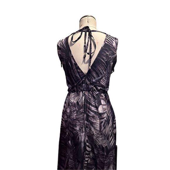 Anna Kaci Womens Midi Purple Gray Abstract Print Dress V Neck Lightweight Size M - Picture 3 of 12